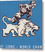 1957 Detroit Lions World Champions Art Metal Print