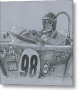 1964 Shelby Cobra And Ken Miles Usrrc Mid Ohio Metal Print