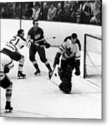 1964 Stanley Cup Finals - Game 6:  Toronto Maple Leafs V Detroit Red Wings Metal Print
