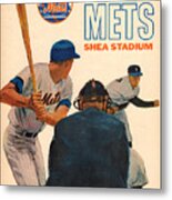 1966 New York Mets Scorecard Art Metal Print