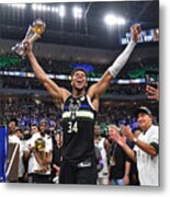 Bill Russell And Giannis Antetokounmpo #2 Metal Print