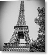 Eiffel Tower In Black And White #2 Metal Print
