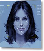 Facial Recognition Technology #2 Metal Print