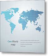 Geometric World Map #2 Metal Print