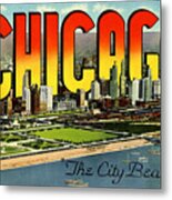 Retro Chicago Poster Metal Print