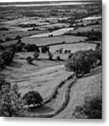Scenic Cotswolds - Patchwork Fields, Winding Road #2 Metal Print