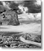 Seascape With Windy Waves During Stormy Weather. #2 Metal Print