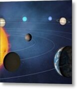 Solar System, Illustration #2 Metal Print