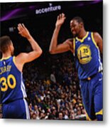 Stephen Curry And Kevin Durant #2 Metal Print