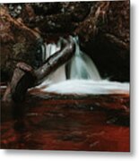Colourful Waterfall In The Jizera Mountains, Czech Republic Metal Print