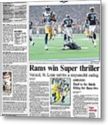 2000 Rams Vs. Titans Usa Today Sports Section Front Metal Print