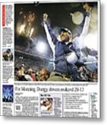2007 Colts Vs. Bears Usa Today Sports Section Front Metal Print