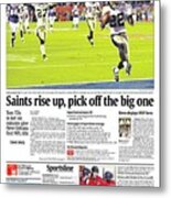 2010 Saints Vs. Colts Usa Today Sports Section Front Metal Print