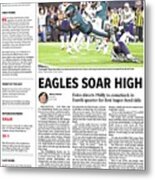 2018 Eagles Vs. Patriots Usa Today Sports Section Front Metal Print