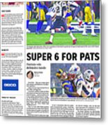 2019 Patriots Vs. Rams Usa Today Sports Section Front Metal Print