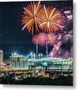 2021 Webn Fireworks Cincinnati Ohio Skyline Photo Metal Print