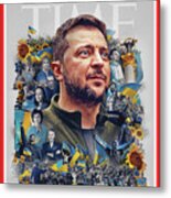 2022 Person Of The Year - Volodymyr Zelensky And The Spirit Of Ukraine Metal Print