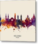 Helsinki Finland Skyline #28 Metal Print