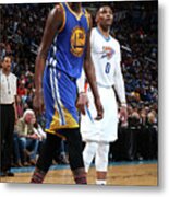 Kevin Durant And Russell Westbrook Metal Print
