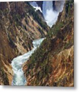 Lower Falls On The Yellowstone River #3 Metal Print