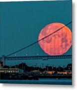 Moon Set, Golden Gate Bridge #3 Metal Print