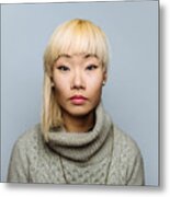 Portrait Of Asian Woman With Blonde Hair #3 Metal Print