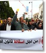 Protest In Tunisia Metal Print