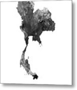 Thailand Watercolor Map #3 Metal Print