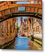 View Up Venice Canal Under Bridges #3 Metal Print