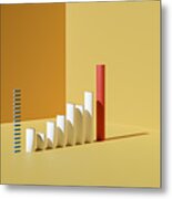 3d Of Arrows Business Growth Infographic Blank Template In Yellow Background Metal Print