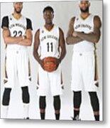 Demarcus Cousins, Jrue Holiday, And Anthony Davis #4 Metal Print