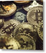 Physical Version Of Bitcoin Coin Aka Virtual Money. #4 Metal Print
