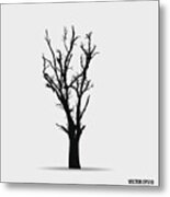 Tree Silhouettes. Vector Illustration. #4 Metal Print