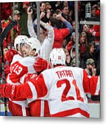 Detroit Red Wings V Chicago Blackhawks #48 Metal Print