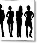 Highly Detailed People Silhouettes #5 Metal Print