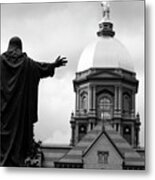 University Of Notre Dame Golden Dome In Black And White #5 Metal Print