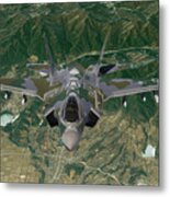60. Rokaf F-35a Ground Support Metal Print