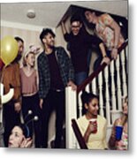 Group Of Friends Having Fun At A Party #8 Metal Print