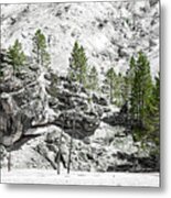 Mammoth Hot Springs In Yellowstone National Park. Usa #8 Metal Print