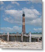 Folly Beach - Morris Island Lighthouse - Charleston Sc Lowcountry8247 Metal Print