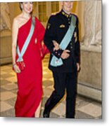 Crown Prince Frederik Of Denmark Holds Gala Banquet At Christiansborg Palace #9 Metal Print