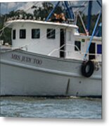 Lowcounry Shrimping - Mrs. Judy Too Metal Print