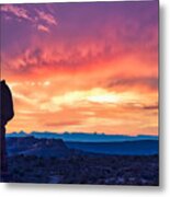 A Balanced Sunset In Arches National Park, Utah, Usa Metal Print