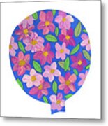 A Balloon With Flowers Metal Print
