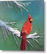 A Cardinal Winter Metal Print