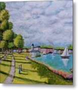A Day At The Lake  After Monet Metal Print