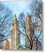 A Glimpse Of The Woolworth Building Metal Print