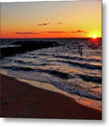 A Grand Beach Sunset Metal Print