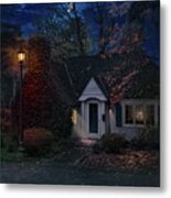 A House By A Street Lamp Metal Print