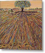 A Look From A Distance At The Plowed Field Metal Print